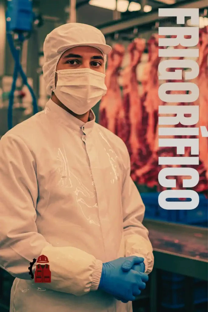 Trabajadores con indumentaria especializada para frigoríficos de Forja Laboral.